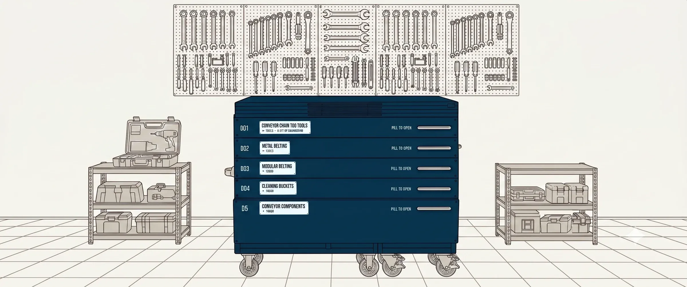 Coffre à outils Uniking — choisissez un tiroir